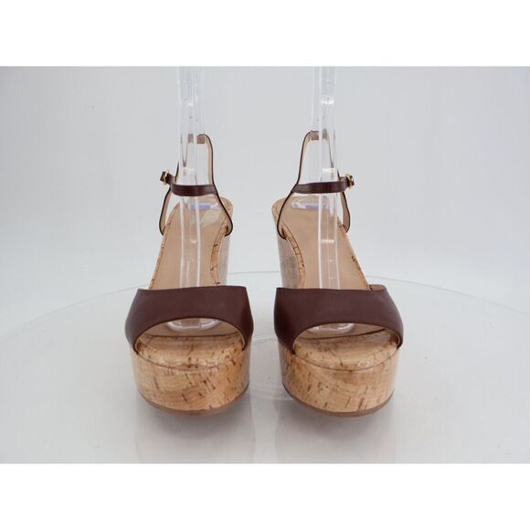 Stuart Weitzman Palmina Womens 9B Leather Platform Wedge Heel Sandals Brown - Picture 3 of 12